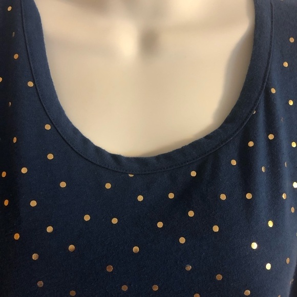 Lane Bryant Blue Foil Tee Strappy Back SS Size 24 Casual Fall - Picture 5 of 6